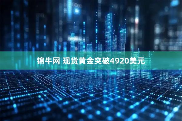 锦牛网 现货黄金突破4920美元