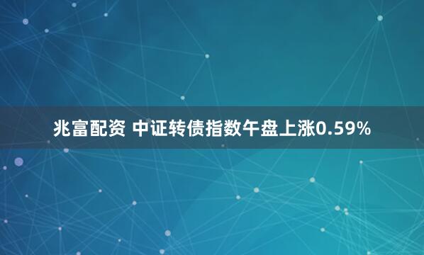 兆富配资 中证转债指数午盘上涨0.59%