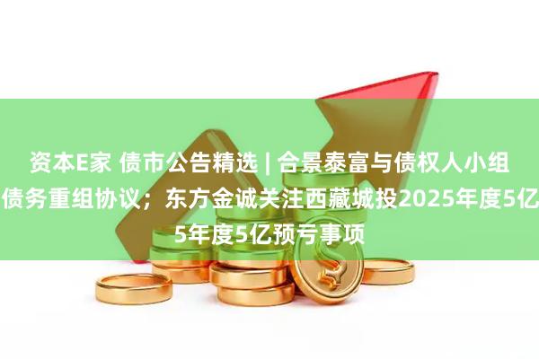 资本E家 债市公告精选 | 合景泰富与债权人小组达成境外债务重组协议；东方金诚关注西藏城投2025年度5亿预亏事项