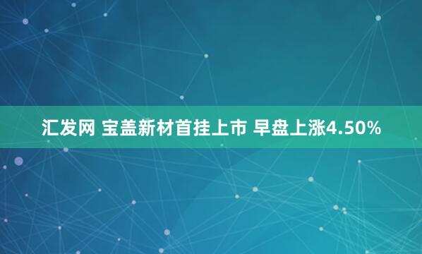 汇发网 宝盖新材首挂上市 早盘上涨4.50%