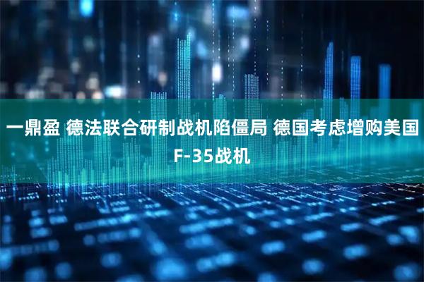 一鼎盈 德法联合研制战机陷僵局 德国考虑增购美国F-35战机