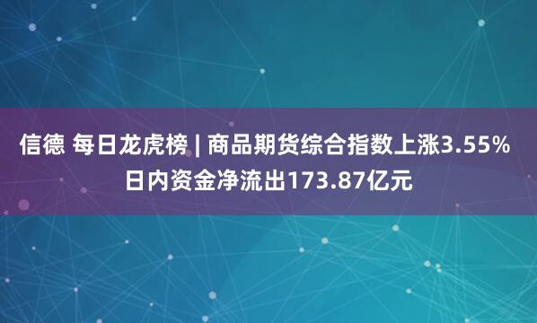 信德 每日龙虎榜 | 商品期货综合指数上涨3.55% 日内资金净流出173.87亿元